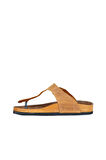 Bueno Shoes Sarı Greyzi Deri Erkek Parmak Arası Terlik 05mt101