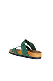 Bueno Shoes Yeşil Nubuk Deri Erkek Parmak Arası Terlik 05mt102