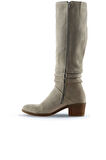 Bueno Shoes Bej Süet Kadın Topuklu Çizme 01wp1201