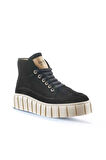 Bueno Shoes Siyah Süet Kadın Spor Bot 01wt3400