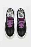 Bueno Shoes Siyah Lila Deri Kadın Sneakers 01wt4704