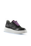 Bueno Shoes Siyah Lila Deri Kadın Sneakers 01wt4704