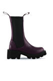 Bueno Shoes Mor Flotter Deri Kadın Topuklu Bot 01wt1703