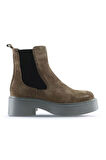 Bueno Shoes Vizon Süet Kadın Topuklu Bot 01wt1800
