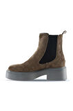Bueno Shoes Vizon Süet Kadın Topuklu Bot 01wt1800
