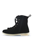Bueno Shoes Siyah Süet Kadın Düz Bot 01wt3302