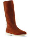 Bueno Shoes Kiremit Süet Kadın Düz Çizme 01wt3306