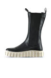 Bueno Shoes Siyah Deri Kadın Dolgu Topuklu Bot 01wt3410