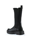 Bueno Shoes Siyah Deri Kadın Düz Bot 01wt2517
