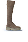 Bueno Shoes Vizon Süet Kadın Düz Çizme 01wt1804