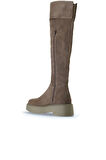 Bueno Shoes Vizon Süet Kadın Düz Çizme 01wt1804