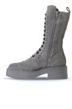 Bueno Shoes Gri Açık Süet Kadın Düz Çizme 01wt1805