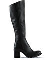 Bueno Shoes Siyah Deri Kadın Topuklu Çizme 01wt6100