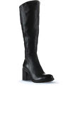 Bueno Shoes Siyah Deri Kadın Topuklu Çizme 01wt6100