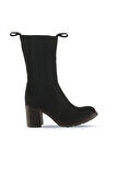 Bueno Shoes Siyah Nubuk Kadın Topuklu Bot 01wt6101