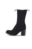 Bueno Shoes Lacivert Nubuk Kadın Topuklu Bot 01wt6101