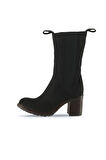 Bueno Shoes Siyah Nubuk Kadın Topuklu Bot 01wt6101