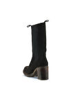 Bueno Shoes Siyah Nubuk Kadın Topuklu Bot 01wt6101