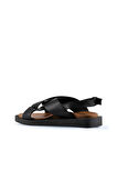 Bueno Shoes Siyah Deri Kadın Sandalet 01ws2801