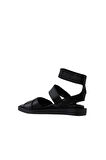 Bueno Shoes Siyah Deri Kadın Sandalet 01wu3301