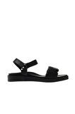 Bueno Shoes Siyah Deri Kadın Sandalet 01wu3317