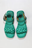 Bueno Shoes Yeşil Deri Kadın Sandalet 01wu4124