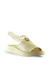 Bueno Shoes Sarı Deri Kadın Dolgu Topuklu Terlik 01wu4637