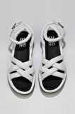 Bueno Shoes Beyaz Deri Kadın Sandalet 01wu5902