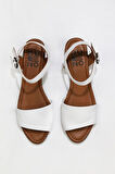 Bueno Shoes Beyaz Deri Kadın Sandalet 01wq8001