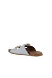 Bueno Shoes Beyaz Deri Kadın Düz Terlik 01wu4222