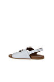 Bueno Shoes Beyaz Deri Kadın Parmak Arası Sandalet 01wu4223