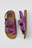 Bueno Shoes Lila Deri Kadın Parmak Arası Sandalet 01wu4223