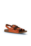 Bueno Shoes Turuncu Deri Kadın Parmak Arası Sandalet 01wu4223