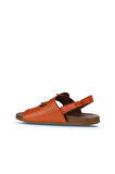 Bueno Shoes Turuncu Deri Kadın Parmak Arası Sandalet 01wu4223
