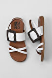 Bueno Shoes Beyaz Deri Kadın Düz Sandalet 01wu4224