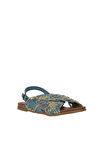 Bueno Shoes Mavi Deri Kadın Sandalet 01wu4248