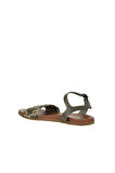 Bueno Shoes Haki Deri Kadın Sandalet 01wu4250