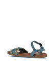 Bueno Shoes Mavi Deri Kadın Sandalet 01wu4250