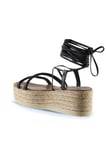 Bueno Shoes Siyah Khv-bej Deri Kadın Dolgu Topuklu Sandalet 01wu6100