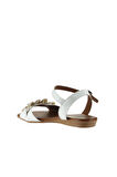 Bueno Shoes Beyaz Deri Kadın Sandalet 01wu7402