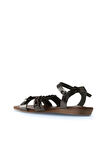 Bueno Shoes Haki Parlak Deri Kadın Sandalet 01wu7434