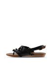 Bueno Shoes Siyah Khv-bej Deri Kadın Sandalet 01wu7440