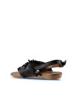 Bueno Shoes Siyah Khv-bej Deri Kadın Sandalet 01wu7440