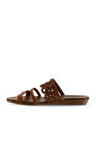 Bueno Shoes Taba Deri Kadın Düz Terlik 01wu7445