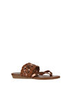 Bueno Shoes Taba Parlak Deri Kadın Parmak Arası Terlik 01wu7448