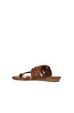 Bueno Shoes Taba Parlak Deri Kadın Parmak Arası Terlik 01wu7448