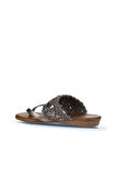 Bueno Shoes Gri Parlak Deri Kadın Parmak Arası Terlik 01wu7448