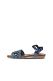 Bueno Shoes Mavi Parlak Deri Kadın Düz Sandalet 01wu7449