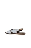 Bueno Shoes Beyaz Bej Deri Kadın Düz Sandalet 01wu8213