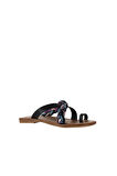 Bueno Shoes Siyah Multi Deri Kadın Parmak Arası Terlik 01wu3419